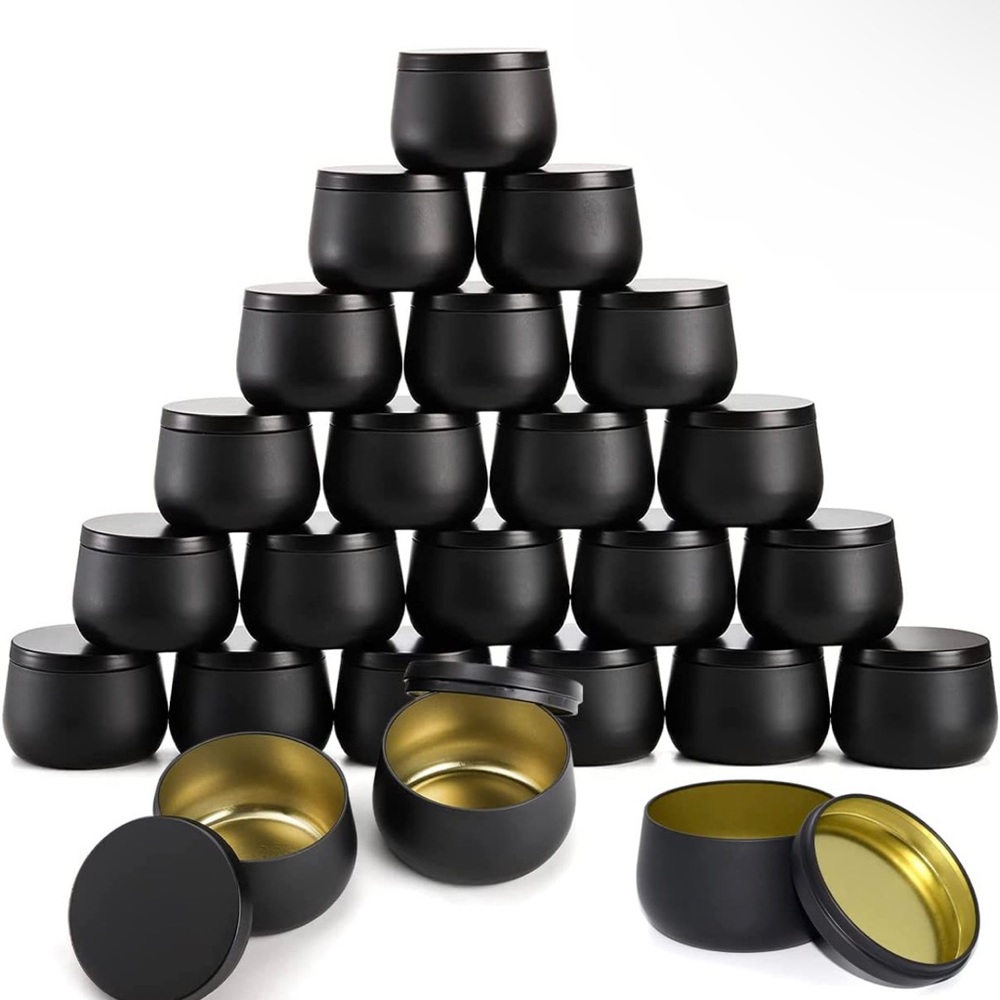 COPY - 24 Pieces Candle Tins 4oz, Black Candle tin Bulk, Candle Jars for Making…